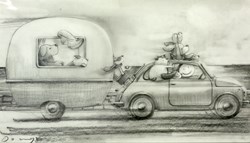 The Great Escape II (Sketch) by Doug Hyde - Original Drawing on Mounted Paper sized 15x9 inches. Available from Whitewall Galleries